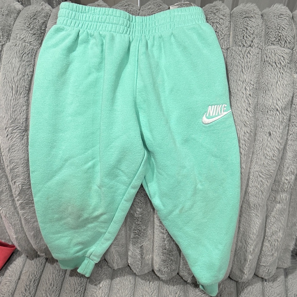 Nike Kids Mint Green Joggers with White Logo